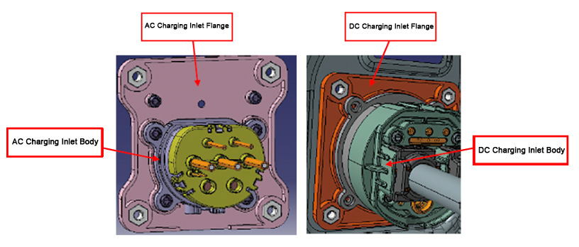 Pre-Optimization Split-Type Charging Inlet